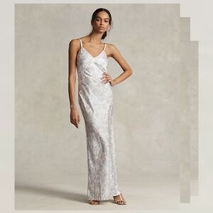 NWT Polo Ralph Lauren White Paisley Maxi Dress